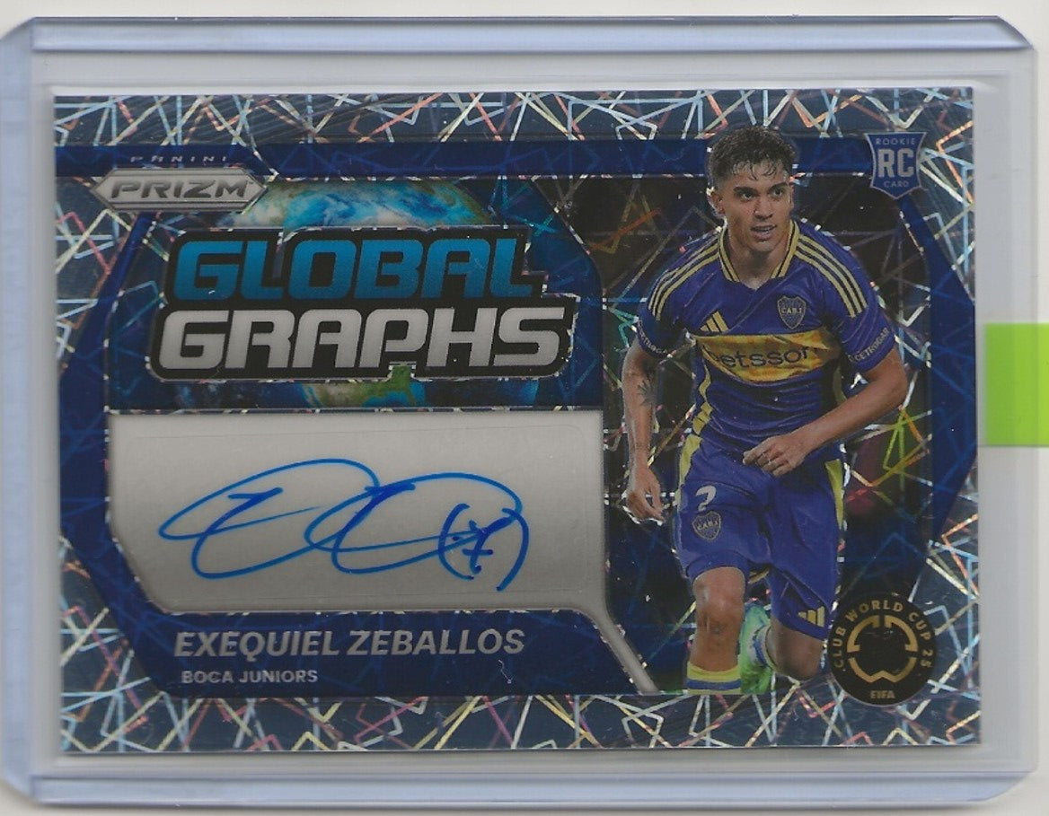 Exequiel Zeballos | Boca Juniors | Panini Prizm FIFA Club World Cup RC Global Graphs Insert Auto