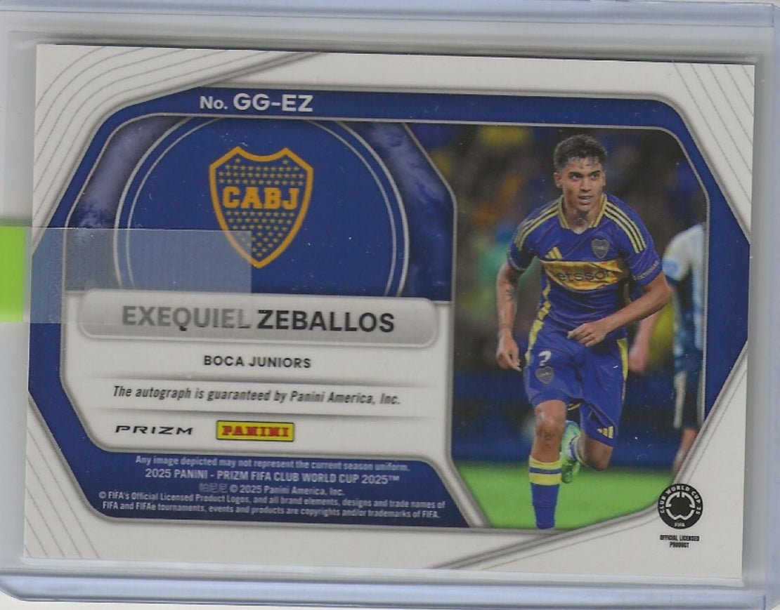 Exequiel Zeballos | Boca Juniors | Panini Prizm FIFA Club World Cup RC Global Graphs Insert Auto