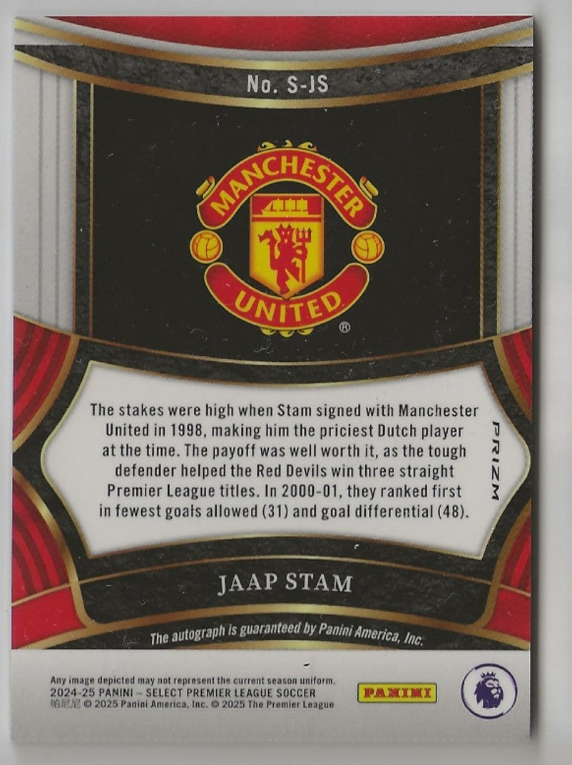 Jaap Stam | Manchester United | Panini Select 2024/25 Blue Pulsar Auto