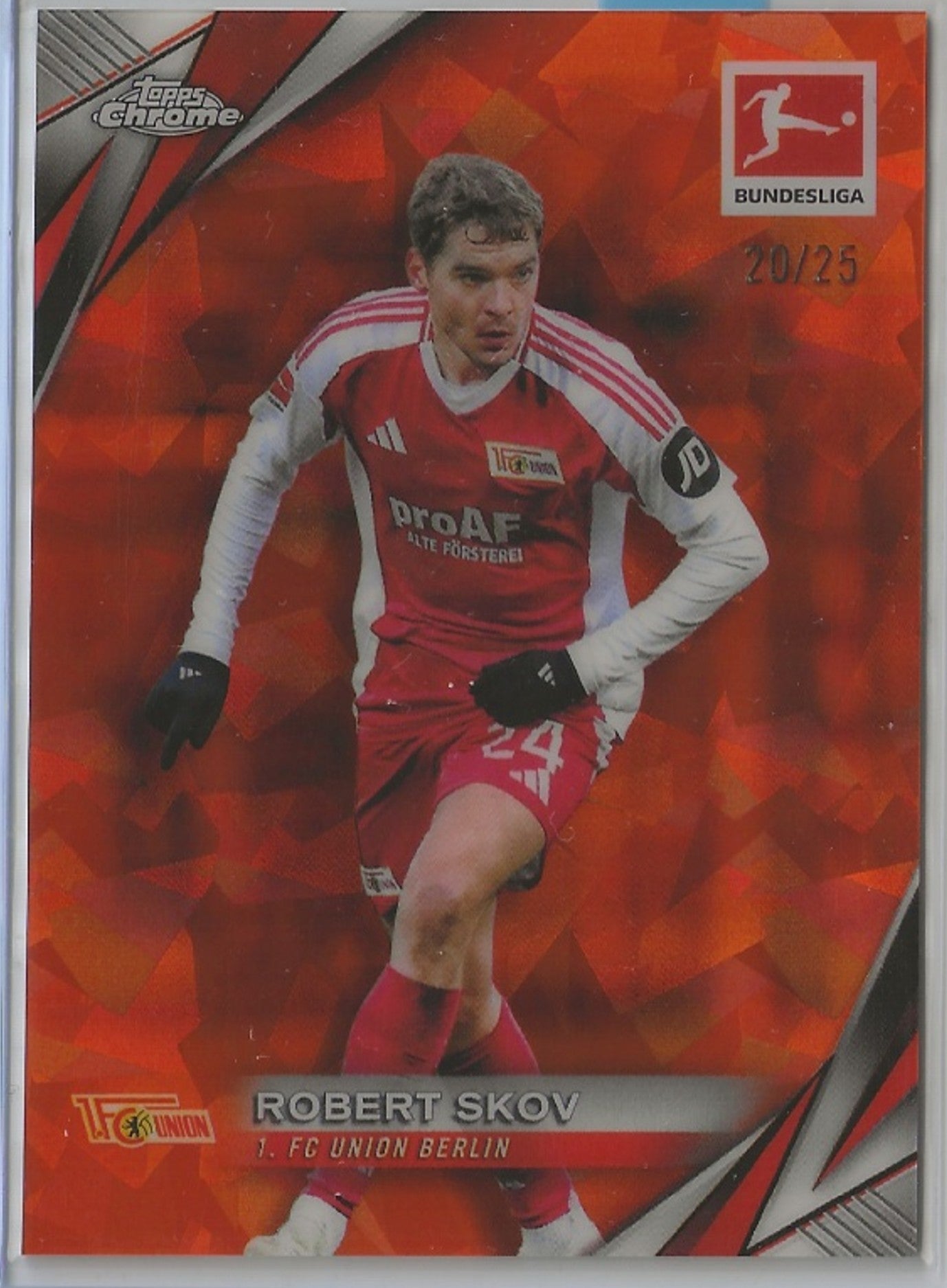 Robert Skov | FC Union Berlin | Topps Bundesliga Chrome Sapphire #/25
